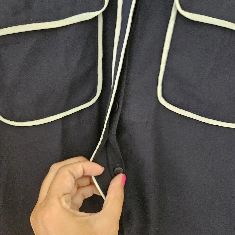 Philosophy navy and white blouse - Picture 4 of 8
